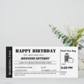 Wochenende Wegweiser Geburtstag Boarding Ticket Einladung (Stehend Vorderseite)