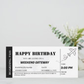 Wochenende Wegweiser Geburtstag Boarding Ticket Einladung (Stehend Vorderseite)