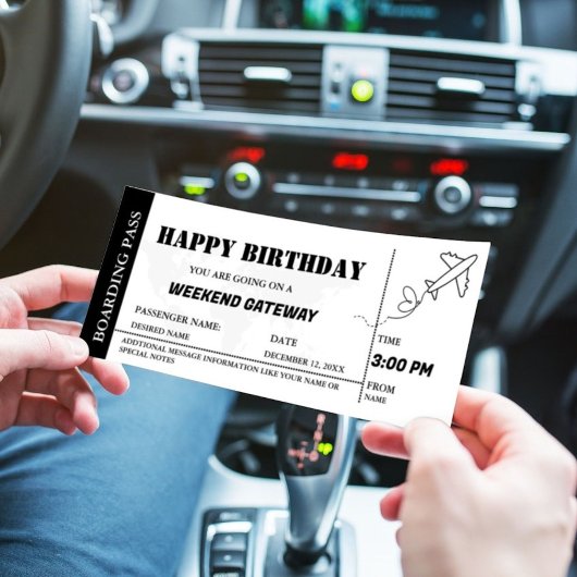 Wochenende Wegweiser Geburtstag Boarding Ticket Einladung