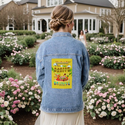 Wochenenden für Drachenboote Jeansjacke (Hochzeit Rückseite)