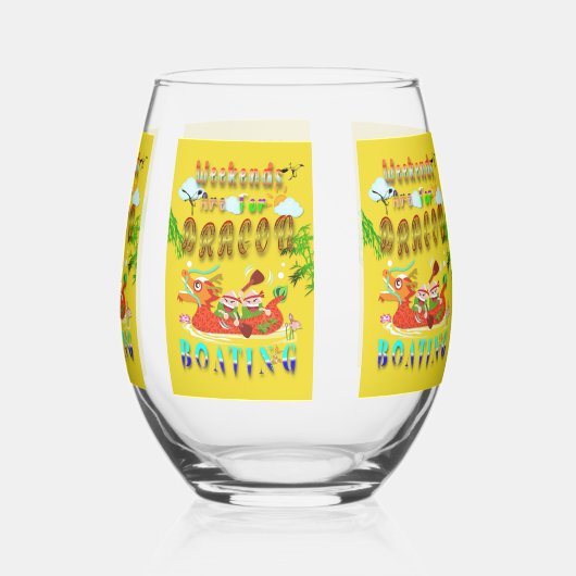 Wochenenden für Drachenboote Weinglas Ohne Stiel (Rückseite)