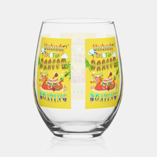 Wochenenden für Drachenboote Weinglas Ohne Stiel (Rechts)