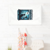 Wochenenden Halloween Hunde Geist Vollmond Silhoue Banner (Insitu)