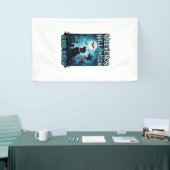 Wochenenden Halloween Hunde Geist Vollmond Silhoue Banner (Messeveranstaltung)