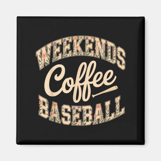 Wochenenden Kaffee Baseball süß Retro-Mutter-Leben Magnet (Vorne)