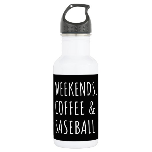 Wochenenden, Kaffee und Baseball I Edelstahlflasche (Vorderseite)