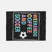 Wochenenden Kaffee Und Fußball Fleecedecke (Vorderseite (Horizontal))