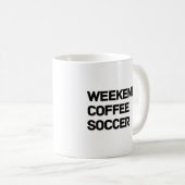 Wochenenden Kaffee- und Fußball-Komfort-Farben Kaffeetasse (VorderseiteRechts)