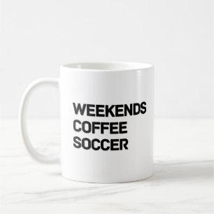 Wochenenden Kaffee- und Fußball-Komfort-Farben Kaffeetasse