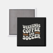 Wochenenden Kaffee Und Fußball Süßes Retro-Mutter- Magnet (Vorderseite/Rückseite)