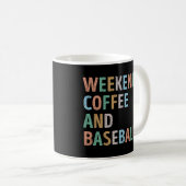 Wochenenden Mama für Kaffee und Baseball Kaffeetasse (VorderseiteRechts)