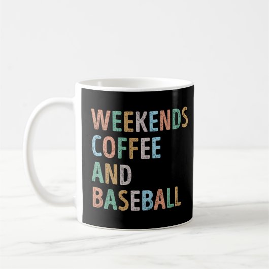 Wochenenden Mama für Kaffee und Baseball Kaffeetasse (Links)