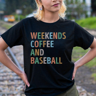 Wochenenden Mama für Kaffee und Baseball T-Shirt