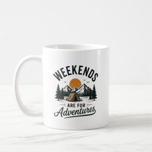 Wochenenden sind für Abenteuer da Kaffeetasse (Links)
