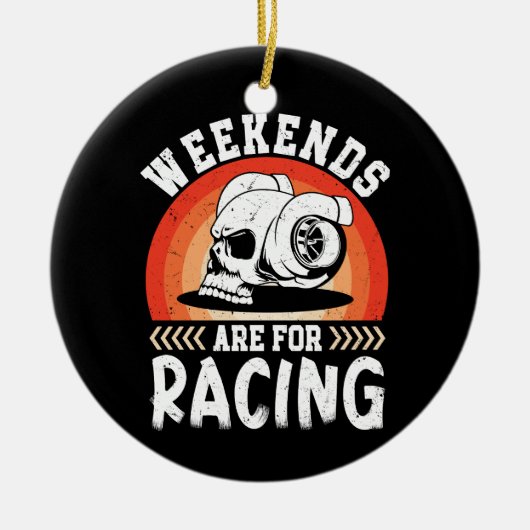 Wochenenden sind für das Rennen Funny Dirt Bike Ar Keramik Ornament (Vorne)