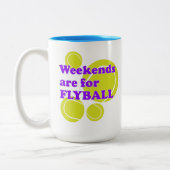 Wochenenden sind für FLYBALL Zweifarbige Tasse (Links)