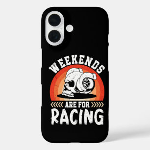 Wochenenden sind für Rennfahren Lustige Dirt Bike iPhone 16 Hülle