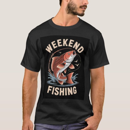 Wochenendfischen T-Shirt (Vorderseite)