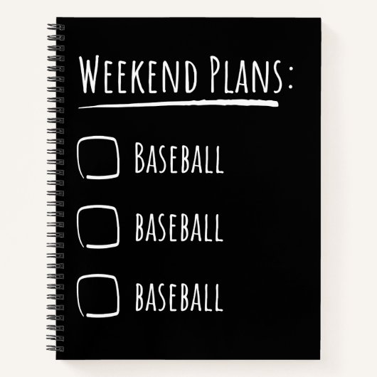 Wochenendpläne Baseball Notizblock (Vorderseite)