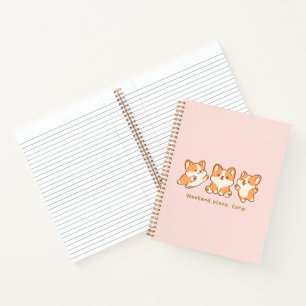 'Wochenendpläne: Corgi' Süßes Kawaii-Rosa-Corgi-Ge Notizblock