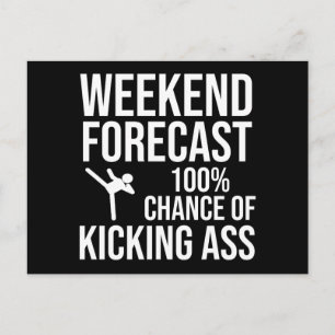 Wochenendprognose - 100% Chance auf Kicking-Ass Postkarte