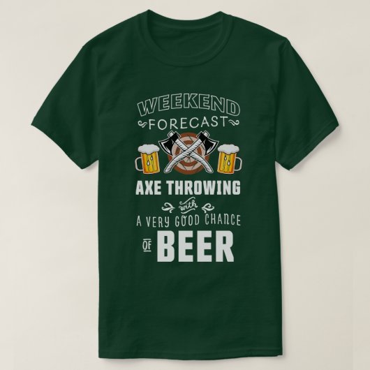 Wochenendprognose: Bier-Funny-Geschenk werfen T-Shirt (Design vorne)