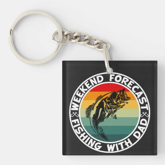 Wochenendprognose Fischen mit Papa Schlüsselanhänger (Vorderseite)