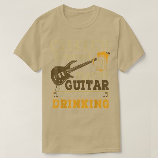 Wochenendprognose Gitarre spielen mit Drink Rock T-Shirt (Design vorne)