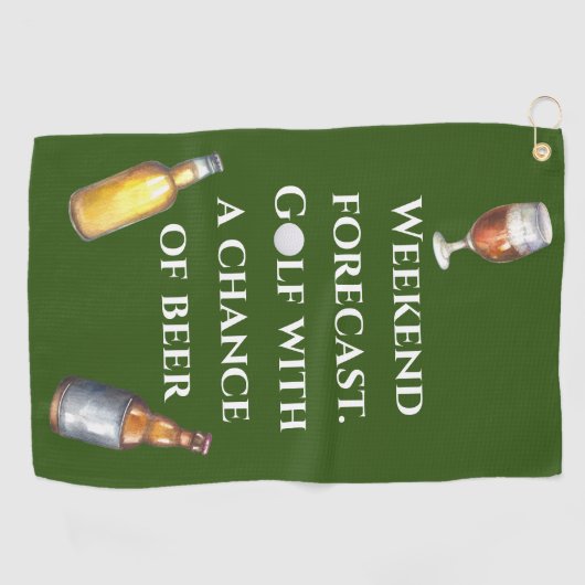 Wochenendprognose Golf mit Chance auf Bier Golfhandtuch (Horizontal)