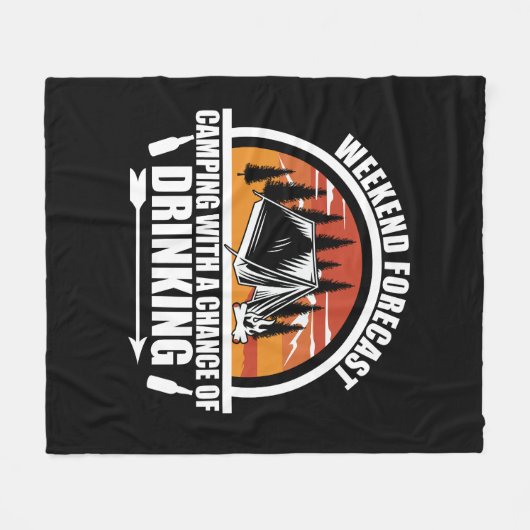 Wochenendprognose mit Alkoholaussicht Fleecedecke (Vorderseite (Horizontal))