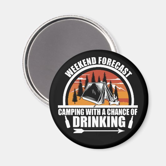 Wochenendprognose mit Alkoholaussicht Magnet (Vorderseite/Rückseite)