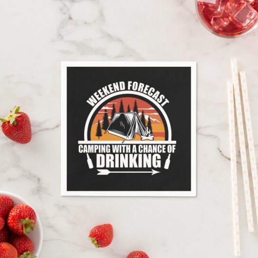 Wochenendprognose mit Alkoholaussicht Serviette (Beispiel)