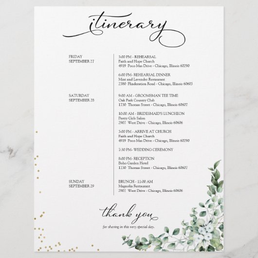 Wochenendreise für die Gäste (Rückseite)