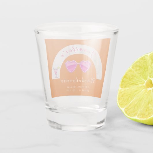 Wochenendreise Personalisierter Junggeselinnen-Abs Schnapsglas (Rückseite)