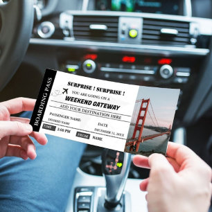 Wochenendüberraschung Boarding abholen Ticket Einladung
