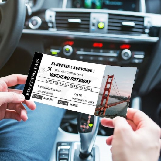 Wochenendüberraschung Boarding abholen Ticket Einladung