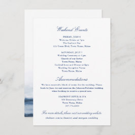 Wochenendveranstaltungen und Unterkünfte Einlegen Begleitkarte