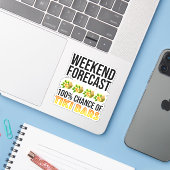 Wochenendvorhersage - 100% Chance auf Tiki Bars Aufkleber (Laptop mit iPhone)