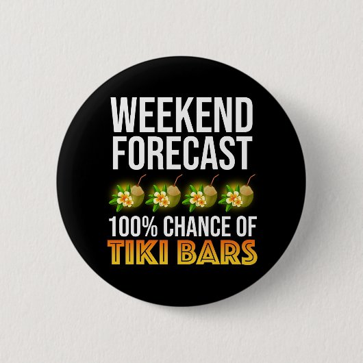 Wochenendvorhersage - 100% Chance auf Tiki Bars Button (Vorderseite)