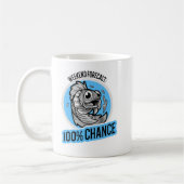 Wochenendvorhersage 100% Chance T-Shirt Kaffeetasse (Links)