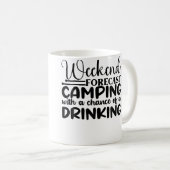 Wochenendvorhersage Camping mit Aussicht auf ein T Kaffeetasse (VorderseiteRechts)