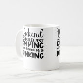 Wochenendvorhersage Camping mit Aussicht auf ein T Kaffeetasse (Vorderseite Links)