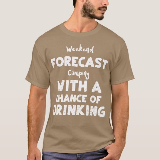 Wochenendvorhersage Camping mit einem Retro T-Shirt (Vorderseite)