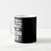 Wochenendvorhersage Cricket spielen und Bier trink Kaffeetasse (Vorderseite Links)