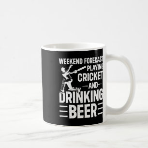 Wochenendvorhersage Cricket spielen und Bier trink Kaffeetasse