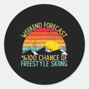 Wochenendvorhersage Freestyle Skifahren Shirts Lus Runder Aufkleber
