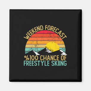 Wochenendvorhersage Freestyle Skishirts Lustig Ret Magnet
