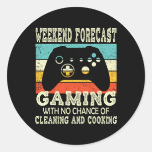 Wochenendvorhersage Gaming Retro-Gaming 1 Runder Aufkleber