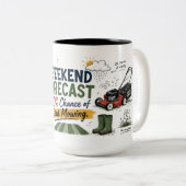 Wochenendwettervorhersage Papa Mähen Kaffeetasse (VorderseiteRechts)