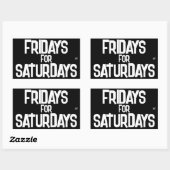 Wochenendwitz (Freitag für Samstag) v2 Rechteckiger Aufkleber (Blatt)